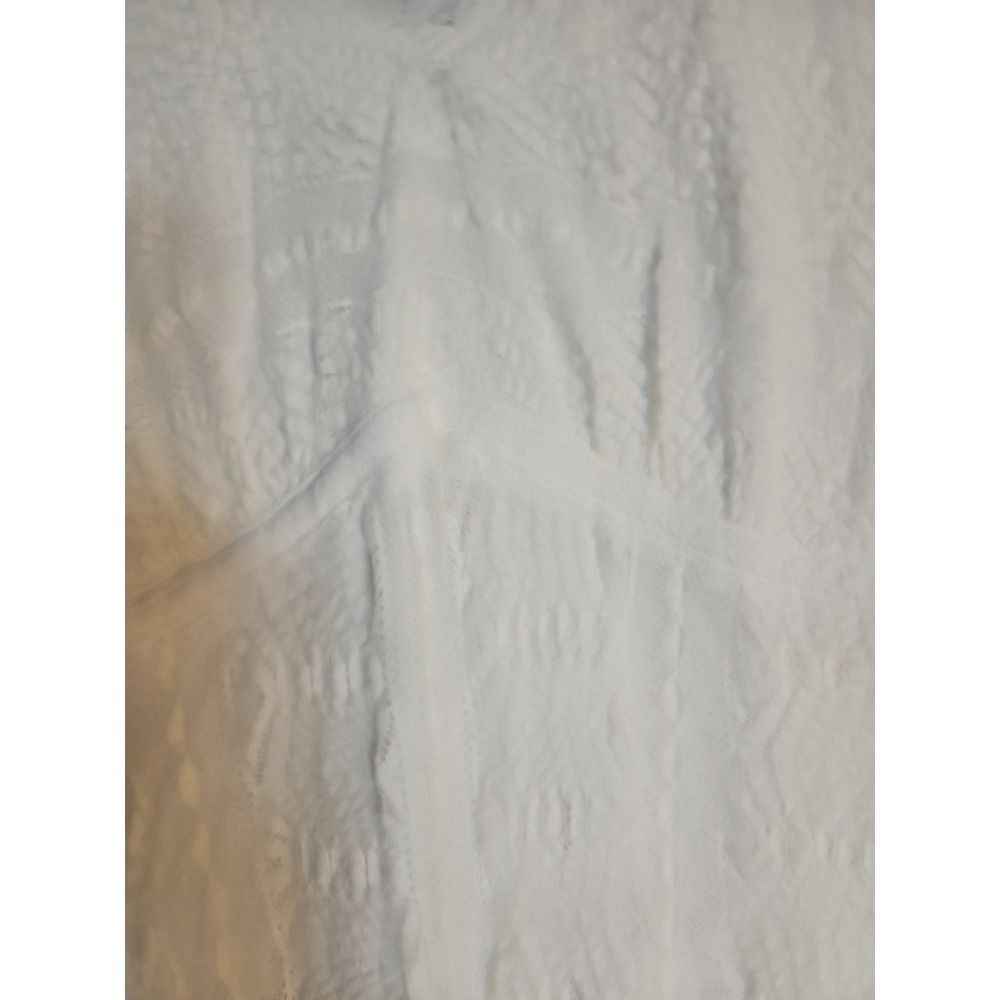Rabbit Rabbit Rabbit Designs White Chevron Lace Midi‎ Dress Ruffled HEM 16 - Picture 4 of 10